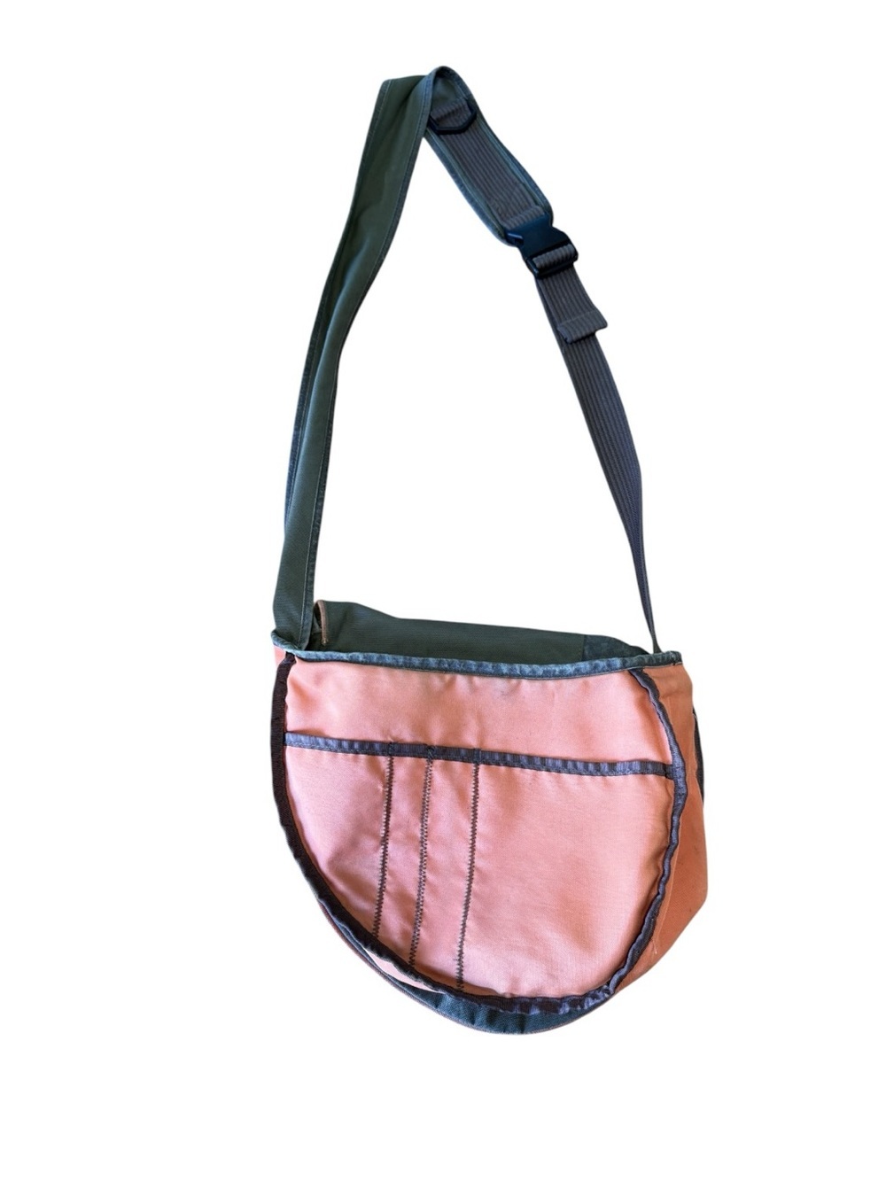 Life Is Good Smile Sling Orange/Gray adjustable Strap Crossbody Messenger  bag